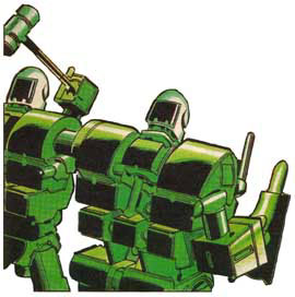 Note the hydraulic mechanism in Rack's back.