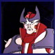 A strangely distorted shot of the younger Alpha Trion's face.