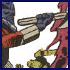 It's easy to tell if a picture of Straxus is from issue 17 or issue 18 of the US comics. In issue 17 he has red decals, in issue 18 he has orange ones. This change was probably just another Yomtov.